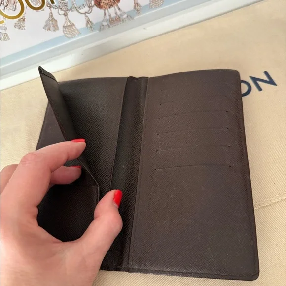Louis Vuitton Brown Damier Long Wallet Checkbook Card Holder